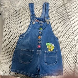 Vintage Overalls Looney Tunes Tweety Bird kids toddler overalls